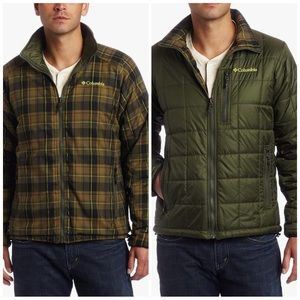Like New Columbia Men’s Reversible Insulate Plaid & Green Jackets